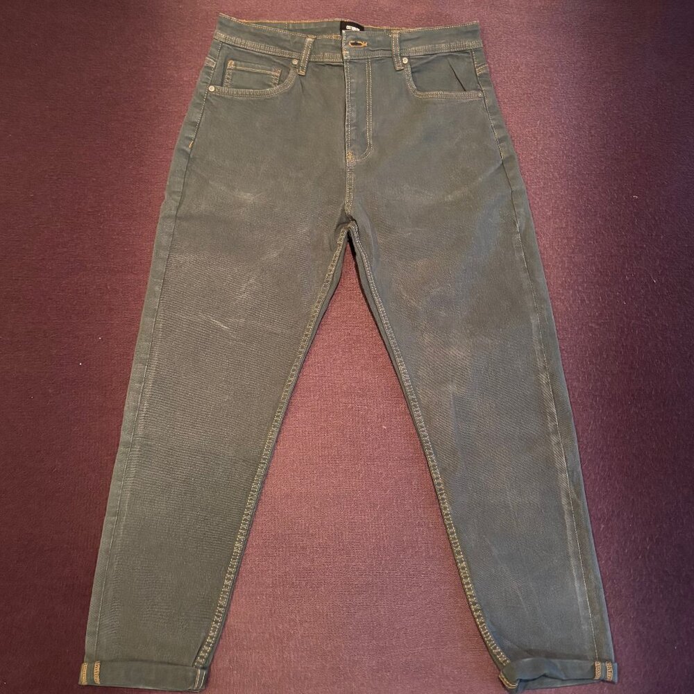 Cotton On Green Wash Tapered Leg Jeans | W32